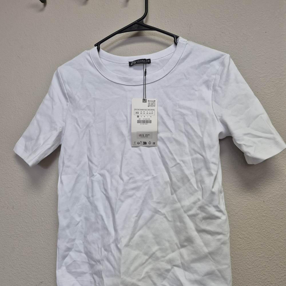 Zara Classic White Short Sleeve Tee